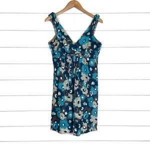 PATAGONIA Badoo Dress Blue Floral Sleeveless Medium Organic Cotton